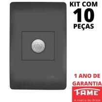 10un Sensor de Presença Bivolt Com Placa Habitat Black FAME