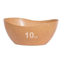 10un Tigela saladeira bowl oval 1,9lt marrom claro