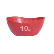10un Tigela saladeira bowl oval 1,9lt vermelho