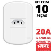 10un Tomada Padrão 2P+T 20A Com Placa Blanc Mais FAME