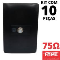 10un Tomada Para Antena De Tv Para Cabo Coaxial Com Placa Habitat Black FAME