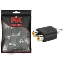10x Adaptador Duplicador Splitter 2 Rca Fêmea 1 Rca Macho