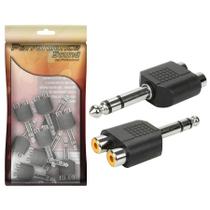 10x Adaptador P10 Stereo Para 2 Rca Original Alta Qualidade