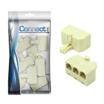 10X Adaptador Telefone Divisor 1 Entrada 3 Saídas -