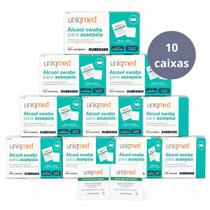 10x álcool swabs para assepsia (30x60mm) - 100 un/cx - uniqmed pn06-1333 10x álcool swabs para assepsia (30x60mm) - 100 un/cx - uniqmed pn06-1333