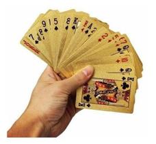 10x Baralho Dourado Ouro 24k Dollar Poker Cartas Jogos