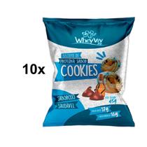 10x Biscoito Fit De Cookies (sem Açúcar) - Wheyviv - 45g
