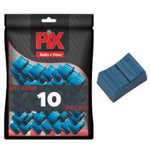 10x Botão Knob Mesa de Som Eixo 1x4mm - Deslizante - Azul