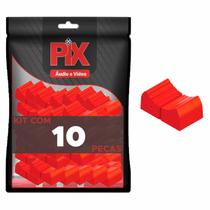 10x Botão Knob Mesa de Som Eixo 1x4mm - Deslizante - Vermelho - PIX