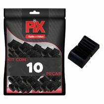 10x Botão Knob Mesa de Som Eixo 2x6mm - Deslizante - Preto - PIX