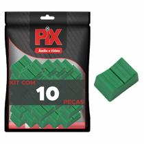 10x Botão Knob Mesa de Som Eixo 2x6mm - Deslizante - Verde - PIX