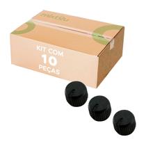 10x Botão Knob Para Ventilador s/ Parafuso - Ad215 - Preto
