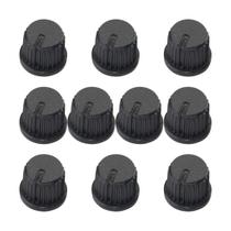 10x Botão Knob Redondo Estriado Com Parafuso Ad209 - Preto