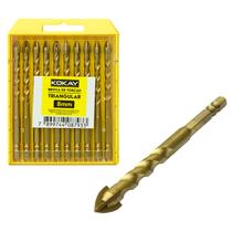 10x Broca De Torção Triangular 8mm - Estojo Profissional