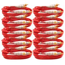 10x Cabo RCA Som Automotivo Prime Plug Metal Banhado a Ouro Vermelho Diâmetro 1m Svart Tech One 10x Cabo RCA Som Automotivo Prime Plug Metal Banhado a Ouro Vermelho Diâmetro 1m Svart Tech One