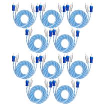 10x Cabos RCA 1 Metro Dupla Blindagem Injetado Azul 4mm Blindado Tech One 10x Cabos RCA 1 Metro Dupla Blindagem Injetado Azul 4mm Blindado Tech One