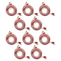 10x Cabos RCA Automotivo 5 Metros Banhado Ouro Injetado Cobre Vermelho e Transparente Prata Tech One 10x Cabos RCA Automotivo 5 Metros Banhado Ouro Injetado Cobre Vermelho e Transparente Prata Tech One