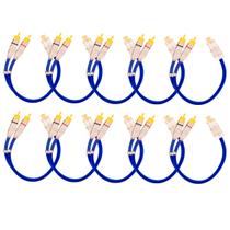 10x Cabos Y Prime Metal 5mm 2 Machos 1 Femea Azul RCA 10x Cabos Y Prime Metal 5mm 2 Machos 1 Femea Azul RCA