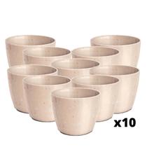 10X Cachepô Elegance Redondo 00 (0,4L) Travertino NUTRIPLAN