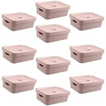 10x Caixa Plastica Multiuso Organizadora 10,5L Ou Cube Rosa 10x Caixa Plastica Multiuso Organizadora 10,5L Ou Cube Rosa