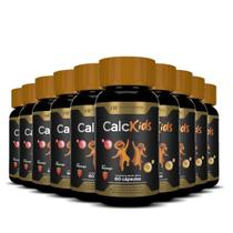 10X Calcio Kids 60Caps Mastigavel Sabor Morango Hf