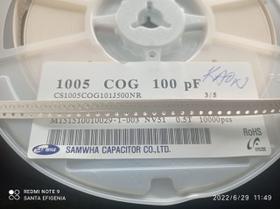 10x Capacitor 100pf/50v 0402 Smd 0,5x1mm Np0 Samwha