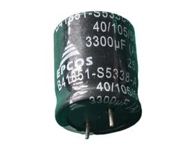 10x Capacitor Eletrolitico 3300uf/25v 105º 18x21mm Pre Epcos 10x Capacitor Eletrolitico 3300uf/25v 105º 18x21mm Pre Epcos