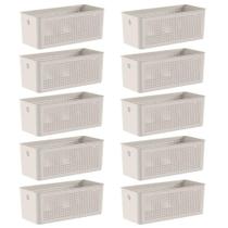 10x Cestos 6,6L Organizador OU Flow Bege 13cm x 15cm x 34cm 10x Cestos 6,6L Organizador OU Flow Bege 13cm x 15cm x 34cm