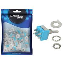 10x Chave Alavanca 6 Polos On/Off/On Mts-203 (Kit c/ 10 pçs) - CHIPSCE