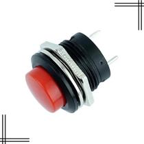 10x Chave Botão Redonda Pulsado S/ Trava R13-507 Vermelho