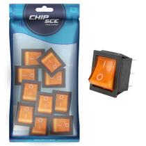 10x Chave Gangorra On Off Liga Desliga 4 Polos 20a Laranja 10x Chave Gangorra On Off Liga Desliga 4 Polos 20a Laranja