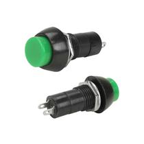 10x Chave Push Button 2 Terminais Com Trava Psd-11a Verde