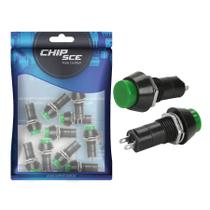 10x Chave Push Button 2 Terminais N/A Psb-11b - Verde
