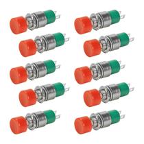 10x Chave Push Button 2 Terminais N/A S/trava Ds-323 Vermelho