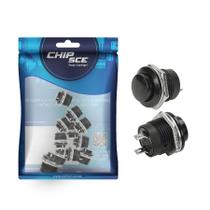 10x Chave Push Button 2 Terminais Sem Trava R13-507 - Preto 10x Chave Push Button 2 Terminais Sem Trava R13-507 - Preto