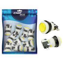 10x Chave Push Button Psb-29 Botão Para Fliperama - Amarelo 10x Chave Push Button Psb-29 Botão Para Fliperama - Amarelo