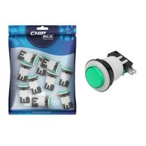 10x Chave Push Button Psb-29 Botão para Fliperama - Verde 10x Chave Push Button Psb-29 Botão para Fliperama - Verde