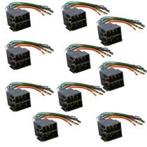 10x Chicote Plug Radio Universal 16 vias Iso Macho 1o Linha