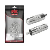 10x Conector Adaptador F Fêmea Para Rca Macho Coaxial