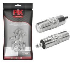 10X Conector Adaptador F Fêmea Para Rca Macho Coaxial