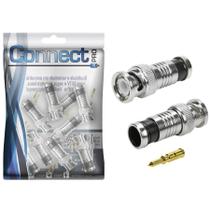 10x Conector Bnc Cftv Macho Rg6 Compressão Alta Qualidade - CONNECT PRO