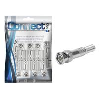 10x Conector Bnc Mola Plug 4mm Cftv - 50 ohms p/soldar - CONNECT PRO 10x Conector Bnc Mola Plug 4mm Cftv - 50 ohms p/soldar - CONNECT PRO