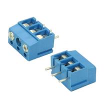 10X Conector Borne Kre3 3 Vias Kf300 14X15Mm Azul