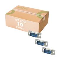 10x Conector Db15 Macho Solda Fio Svga Serial Alta Qualidade