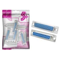 10x Conector Db25 Fêmea Solda Fio Serial Alta Qualidade