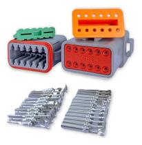 10x Conector Deutsch Dt06-12s Dt04-12p 12 Vias Macho E Fêmea 10x Conector Deutsch Dt06-12s Dt04-12p 12 Vias Macho E Fêmea