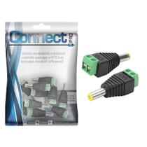 10x Conector Plug 2.1 Macho Com Borne P/ Cftv Câmera Fonte