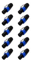 10X Conector Speakon Macho 4V Classe A Resistente Com Trava