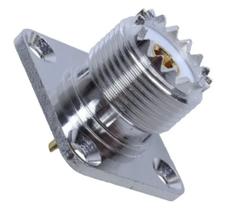 10x Conector Uhf Fêmea P/ Painel Base Quadrada Atacado