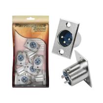 10x Conector Xlr Cannon Macho Para Painel Linha Profissional